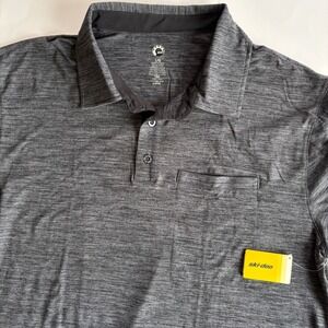 Ski-Doo Mens Small Charcoal Tech Polo Short Sleeve Performance Quick Dry Wicking